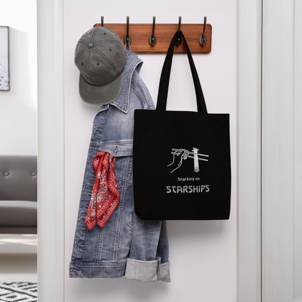 Snacking on Starships - Recycelter Heavyweight Jutebeutel - Schwarz