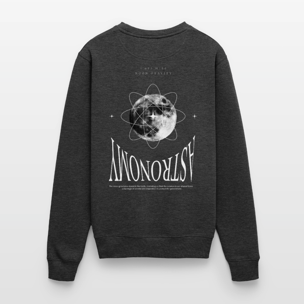 Premium Pullover "Astronomy" – Mond-Print Sweatshirt Unisex - Anthrazit meliert