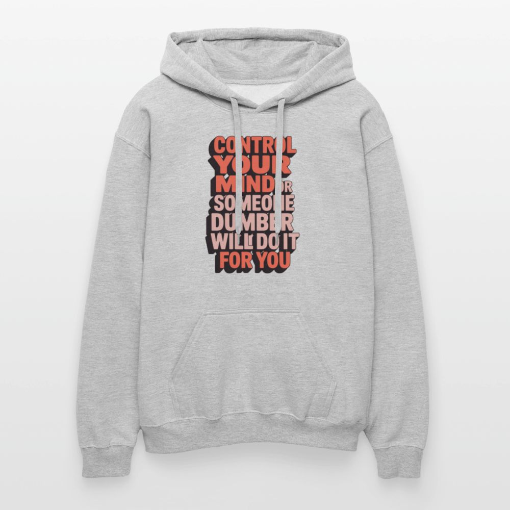 Mind Control Statement Shirt Midweight Oversized Hoodie | Unisex Softstyle mit inspirierendem Spruch - Hellgrau meliert