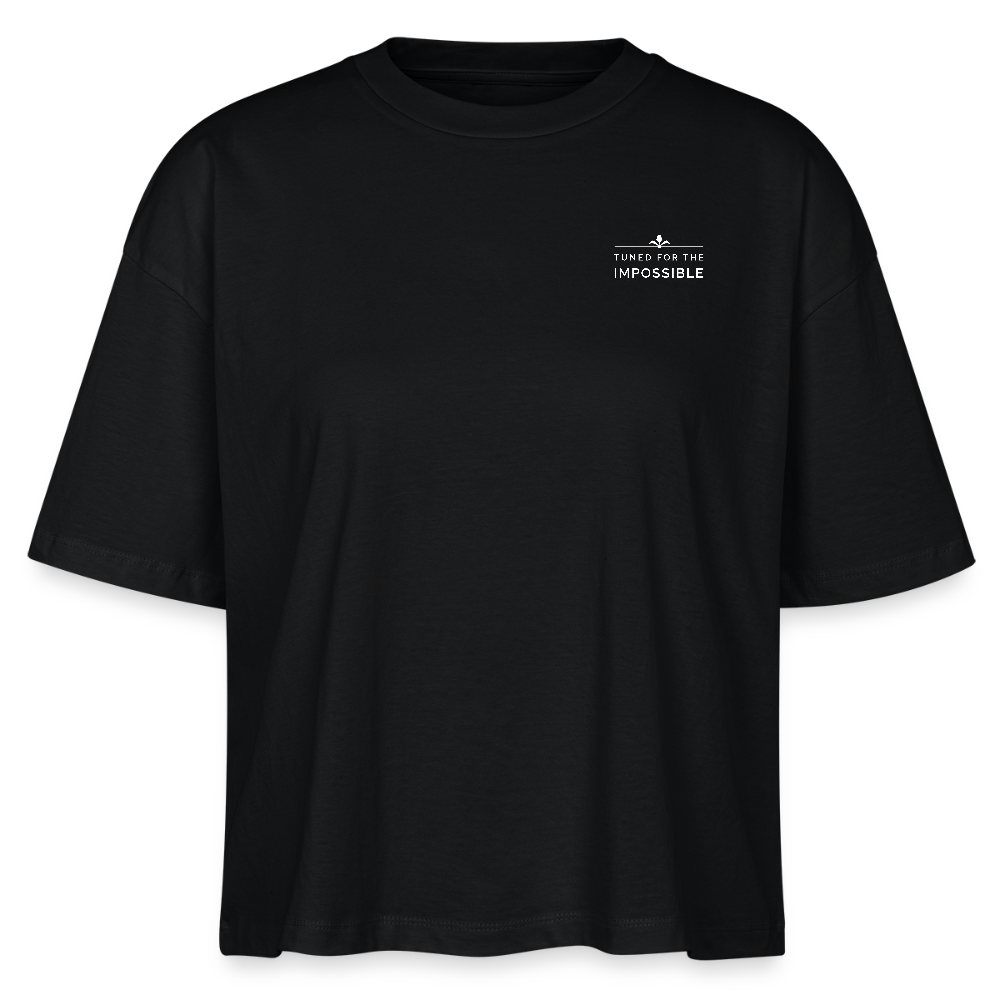 Motivierendes Boxy Shirt for Women | Engineered For Extremes | 100% Bio-Baumwolle - Schwarz