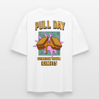 Lustiges Gym Shirt "Pull Day – Stretch Your Limits" | Premium Organic Oversized Shirt (Unisex) | Fitness & Gym Streatwear - Weiß