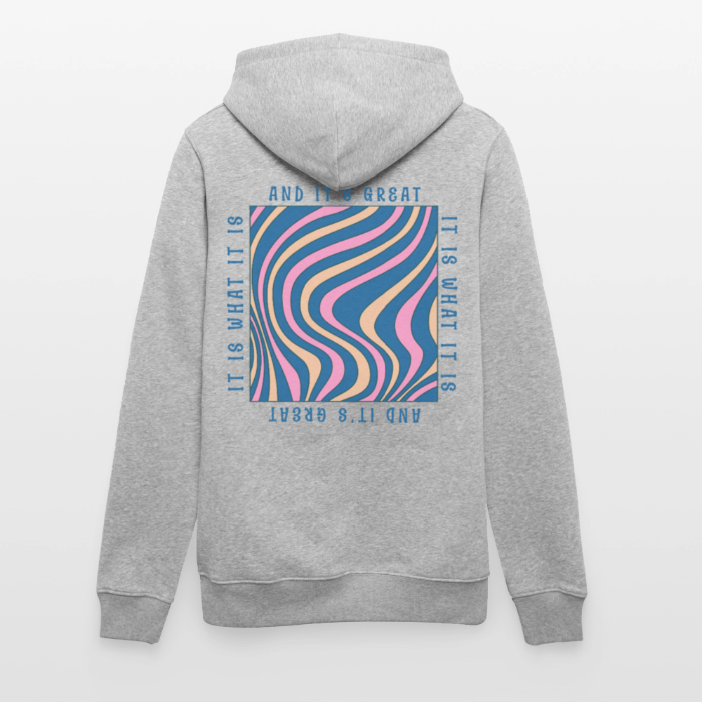 Premium Oversized Lifestyle Hoodie | It Is What It Is Design | 100%-Bio Baumwolle Unisex - Grau meliert