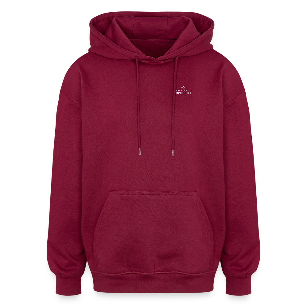 Motivierender Oversized Unisex Hoodie in Premium Qualität | Engineered For Extremes - Burgunderrot
