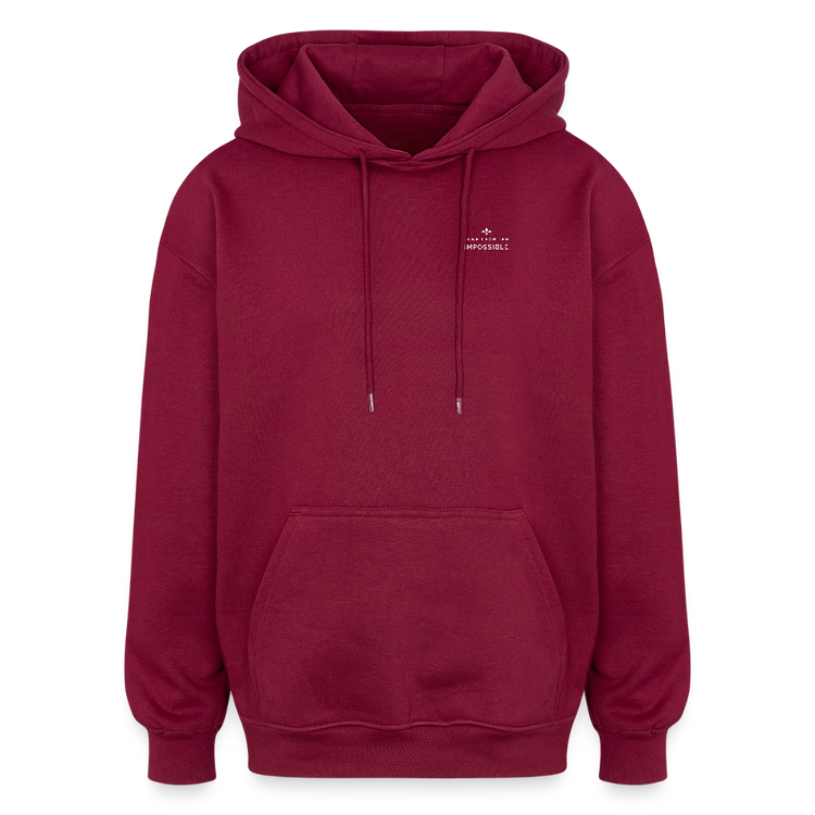 Motivierender Oversized Unisex Hoodie in Premium Qualität | Engineered For Extremes - Burgunderrot
