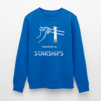 Starship Sweatshirt mit futuristischem Frontprint | „Snacking on Starships“ | 100% Bio-Baumwolle - Königsblau