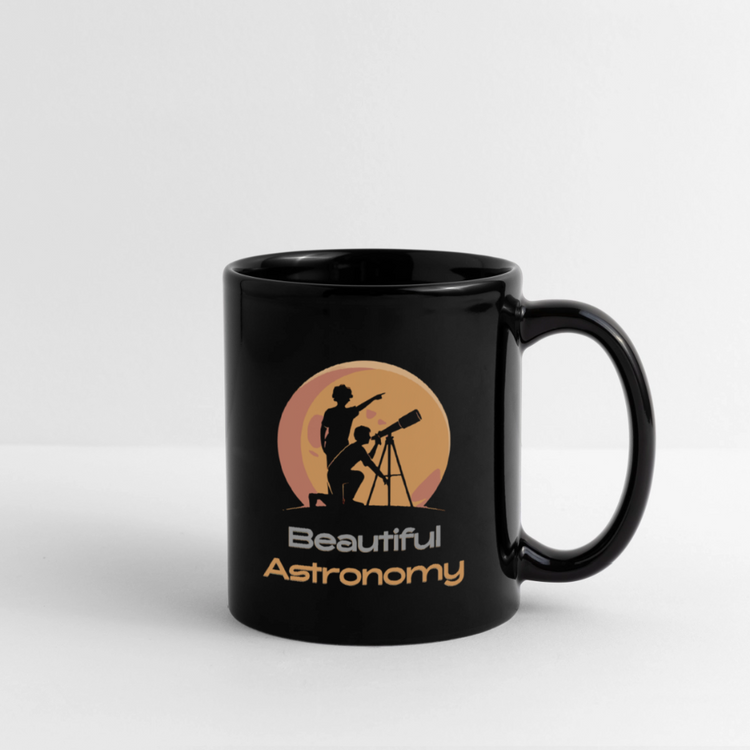 Beautiful Astronomy Tasse – Schwarze Keramiktasse mit Teleskop-Motiv & Astronomie-Design - Schwarz