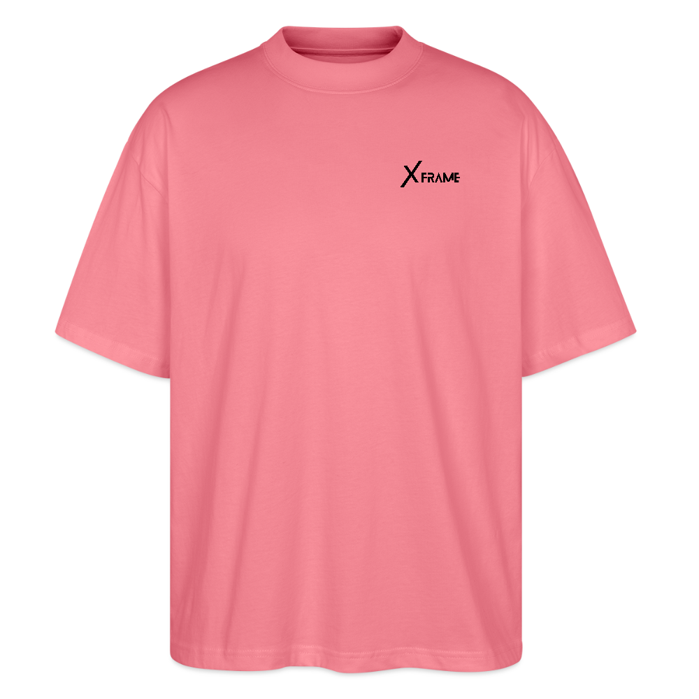Premium Organic Oversized Shirt | Team XFrame | Stylisches Unisex Shirt für Bodybuilding, Fitness & Training (Heller Stoff) - Pink 