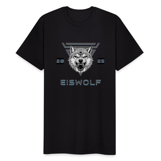 Workwear T-Shirt EISWOLF 2025 – Robustes Herren Shirt mit Wolf-Design & Militär-Ästhetik - Schwarz