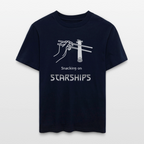 Space Shirt  „Snacking on Starships“ | Relaxed Fit mit Frontprint für Space-Enthusiasten | 100% Organic - Navy