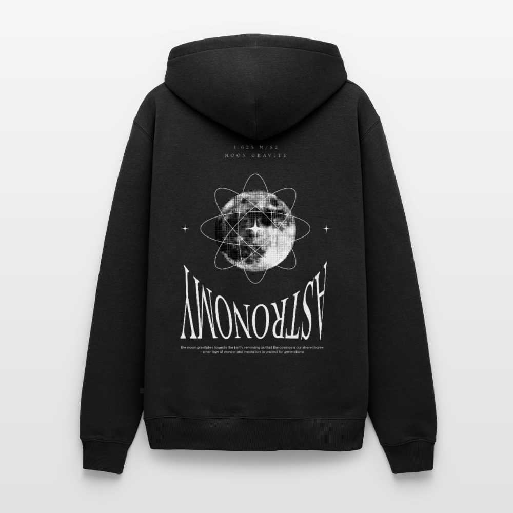 Premium Hoodie "Astronomy" – Mond-Print Unisex Hoodie - Schwarz