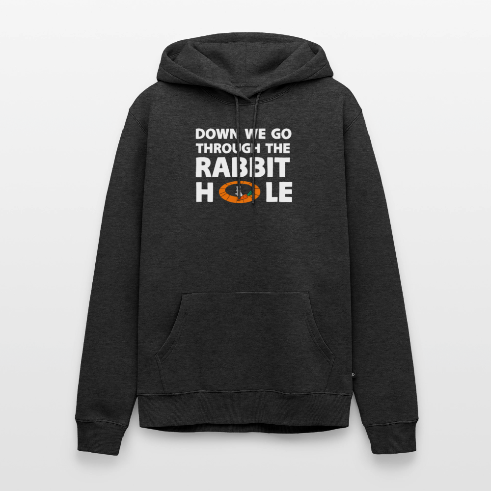 „Down The Rabbit Hole“ Schwarzes Loch | Astronomie Nerd Premium Hoodie - Anthrazit meliert