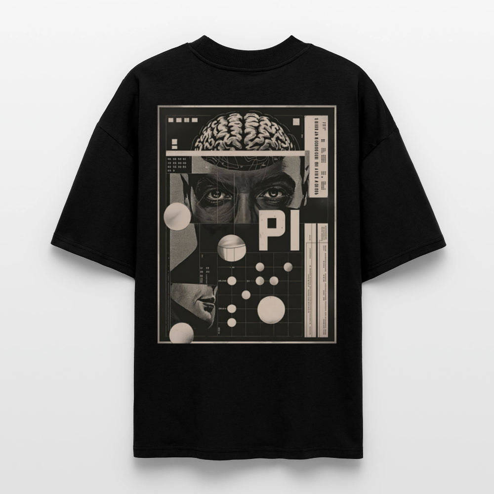 Cerebral Orbit Backprint – Premium Bio Oversized Unisex Shirt mit Gehirn- und Raumfahrt-Design