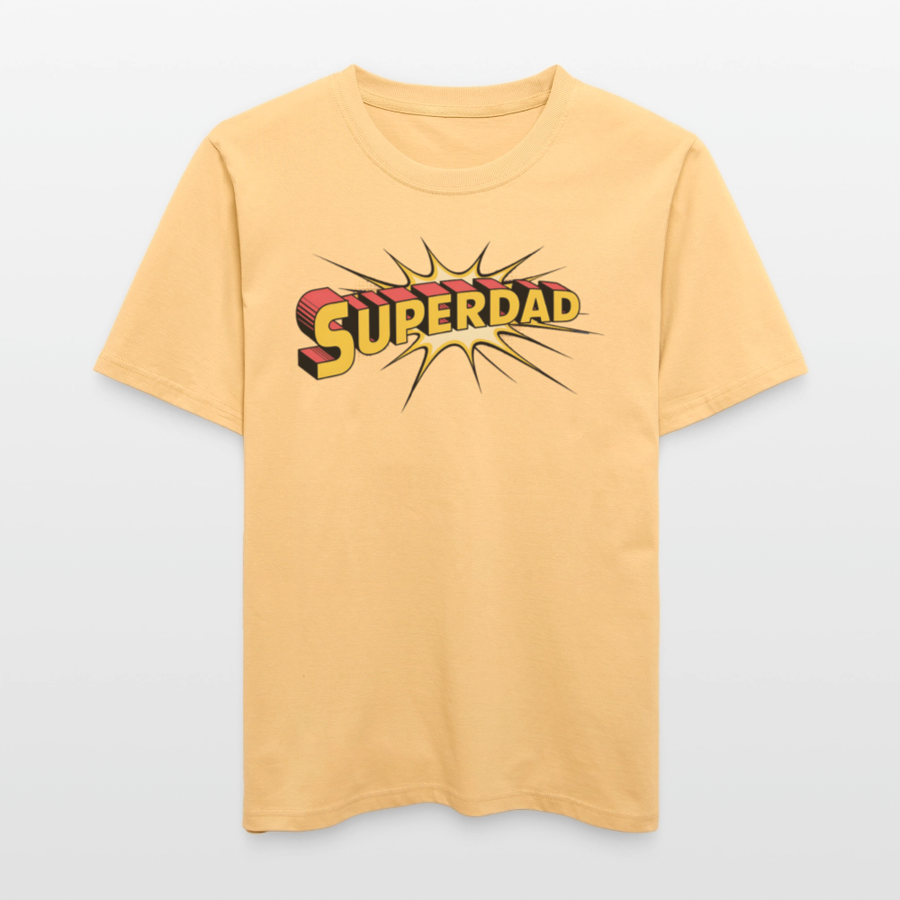 Superdad Relaxed Fit (Unisex) T-Shirt | Comic-inspiriertes Vatertagsdesign im Pop-Art-Stil - Hellgelb