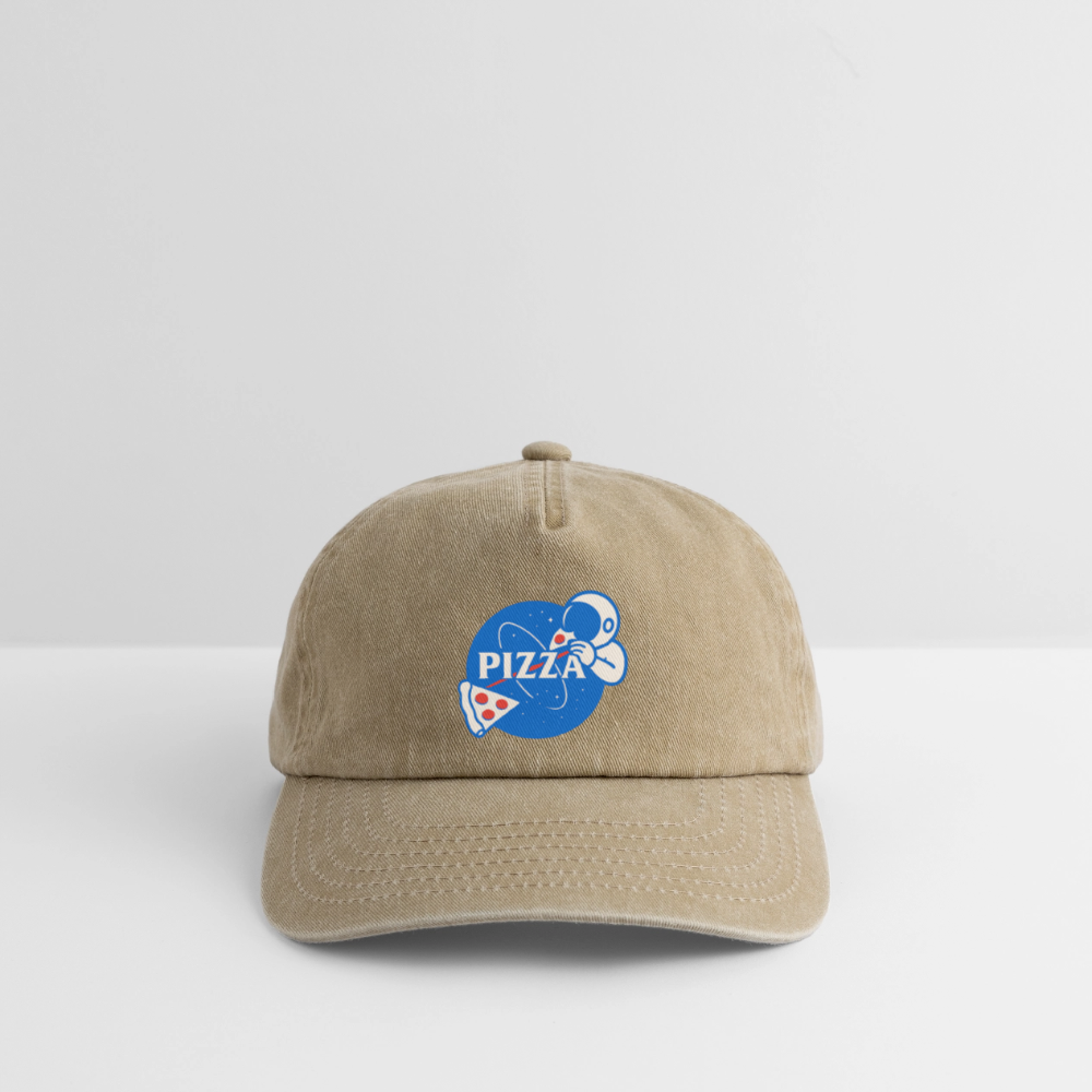 NASA Pizza Fusion Cap – Vintage-Basecap mit Astronaut-Pizza-Print - Vintage Beige