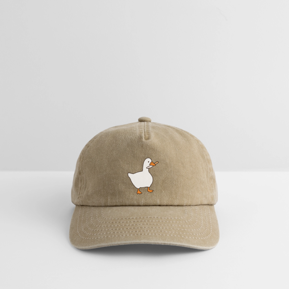 Edgy Vintage Basecap „Duck Around and Find Out“ Cap | Premium Cap Streetstyle-Looks - Vintage Beige