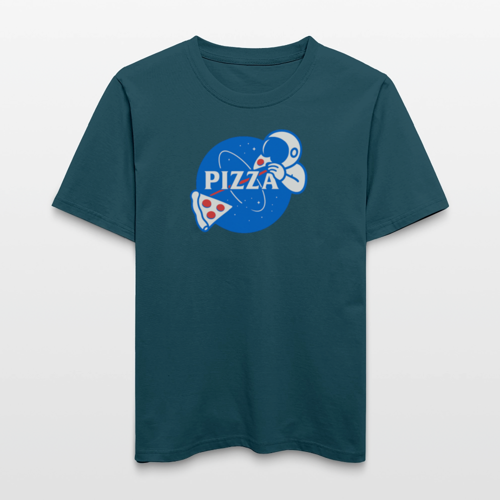NASA Pizza Fusion T-Shirt | Bio Unisex Shirt im Relaxed Fit mit Space-Pizza-Motiv - Dunkles Petrol
