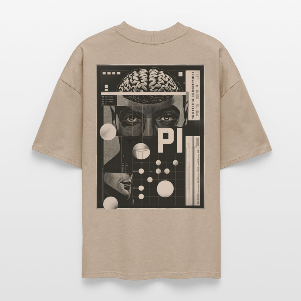 Cerebral Orbit Backprint – Premium Bio Oversized Unisex Shirt mit Gehirn- und Raumfahrt-Design