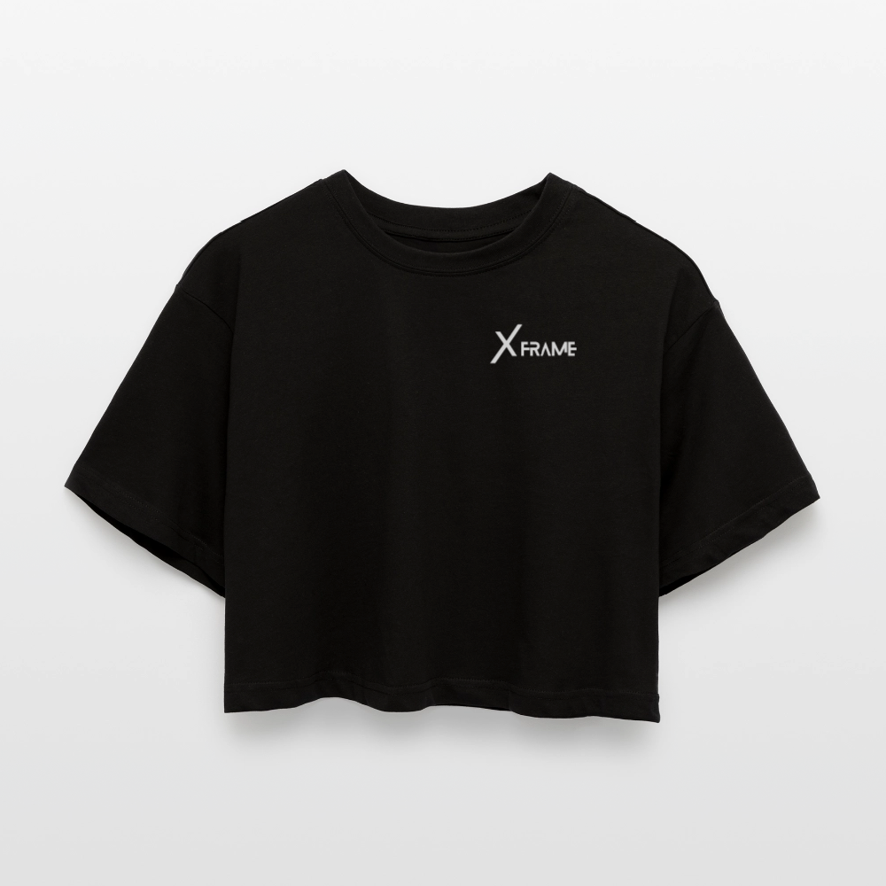 Team XFrame - Premium Oversized Cropped T-Shirt (Black) - Schwarz