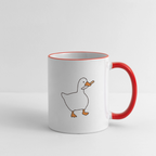 Lustige Kaffeetasse mit frechem Enten-Motiv „Duck Around and Find Out“ Tasse - Weiß/Rot