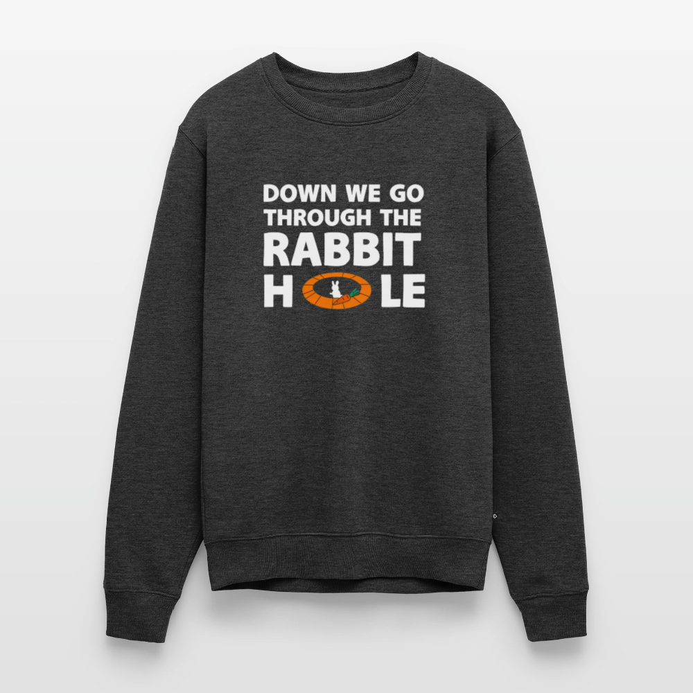 „Down The Rabbit Hole“ Schwarzes Loch | Astronomie Nerd Premium Pullover - Anthrazit meliert