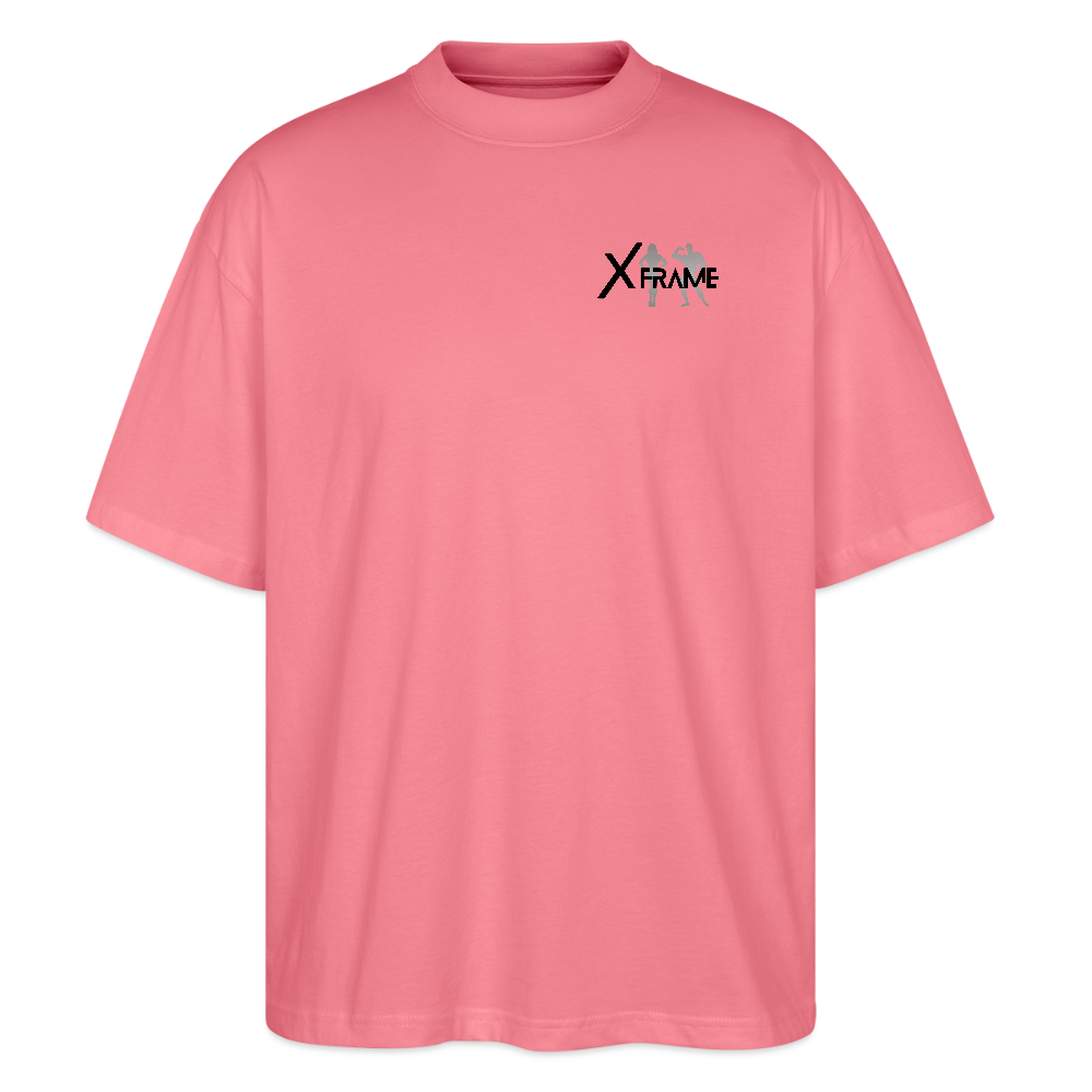 Premium Organic Unisex Oversized Shirt Team XFrame 2 | Stylisches Bodybuilding Shirt (Heller Stoff) - Pink 