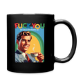 "F*CK YOU - But In A Nice Peaceful Way" Keramiktasse – Retro Spruch Motiv - Schwarz