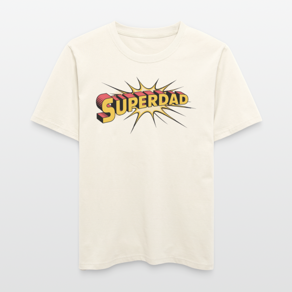 Superdad Relaxed Fit (Unisex) T-Shirt | Comic-inspiriertes Vatertagsdesign im Pop-Art-Stil - Naturweiß 