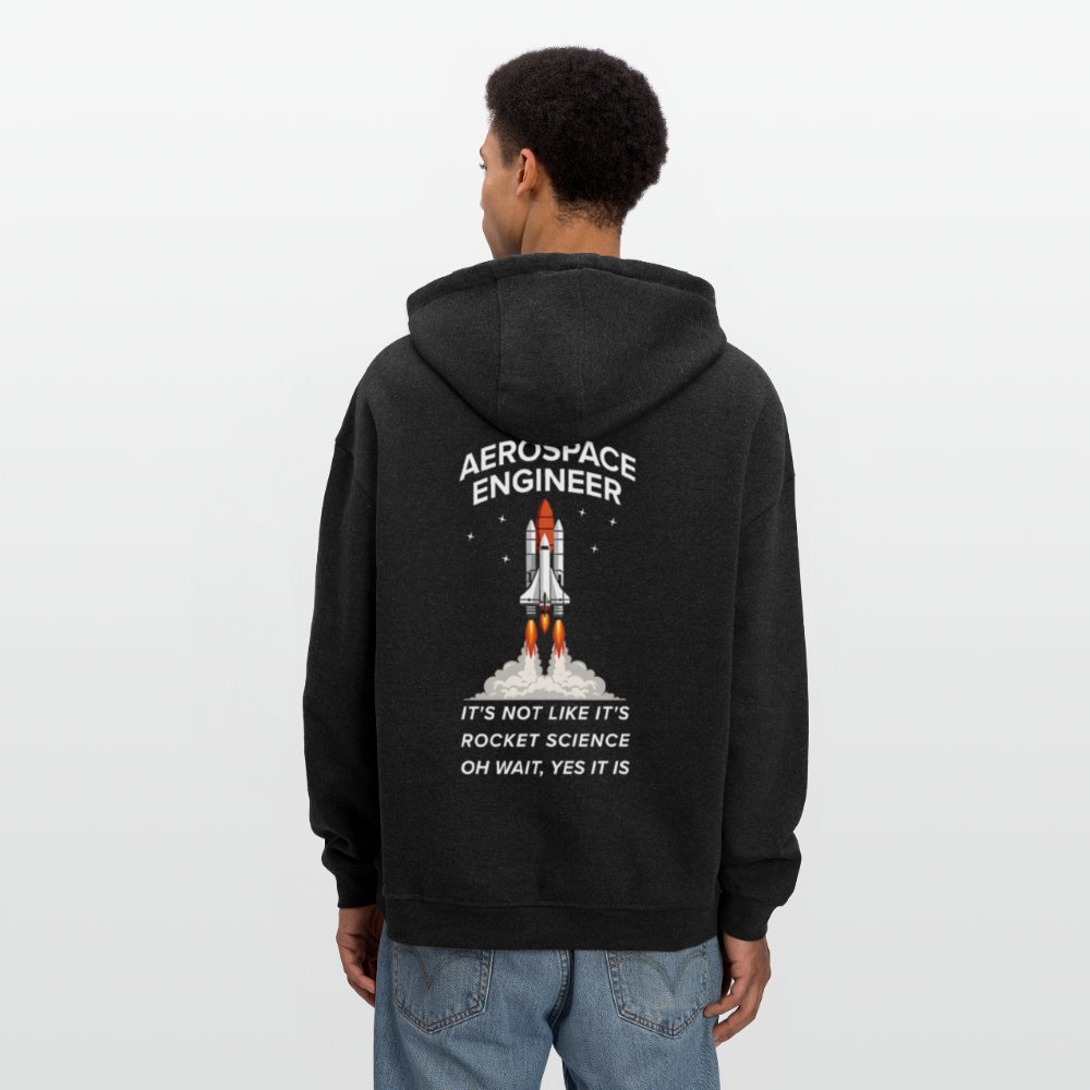 Aerospace Engineer Premium Oversized Hoodie (Unisex) | Backprint Raketenstart & Spruch | Rocket Science Design - Anthrazit