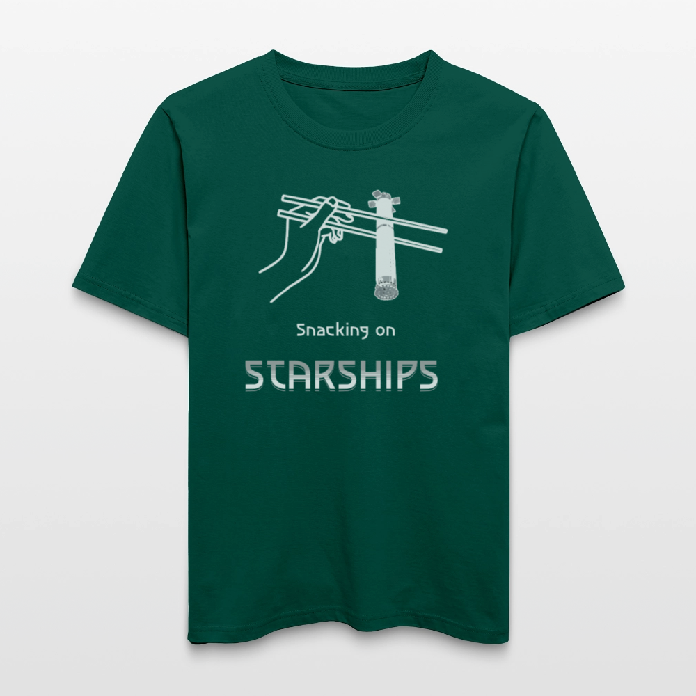 Space Shirt  „Snacking on Starships“ | Relaxed Fit mit Frontprint für Space-Enthusiasten | 100% Organic - Forest