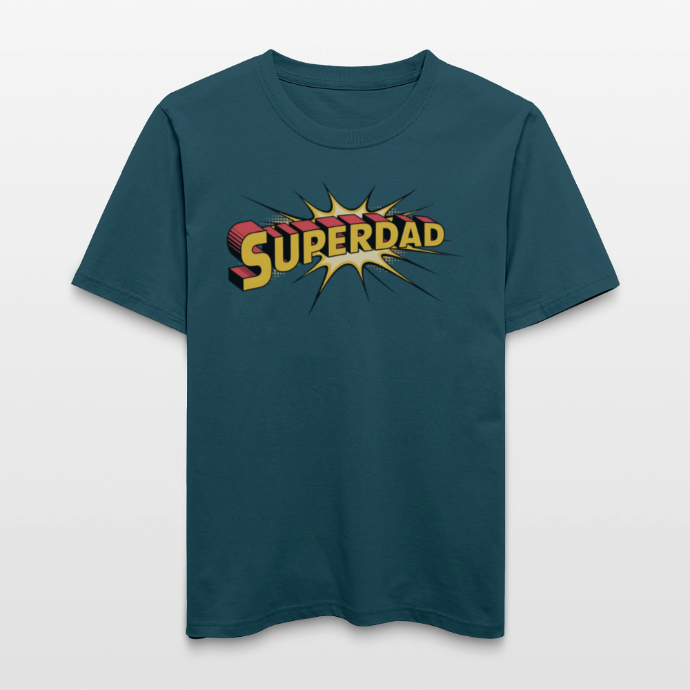 Superdad Relaxed Fit (Unisex) T-Shirt | Comic-inspiriertes Vatertagsdesign im Pop-Art-Stil - Dunkles Petrol