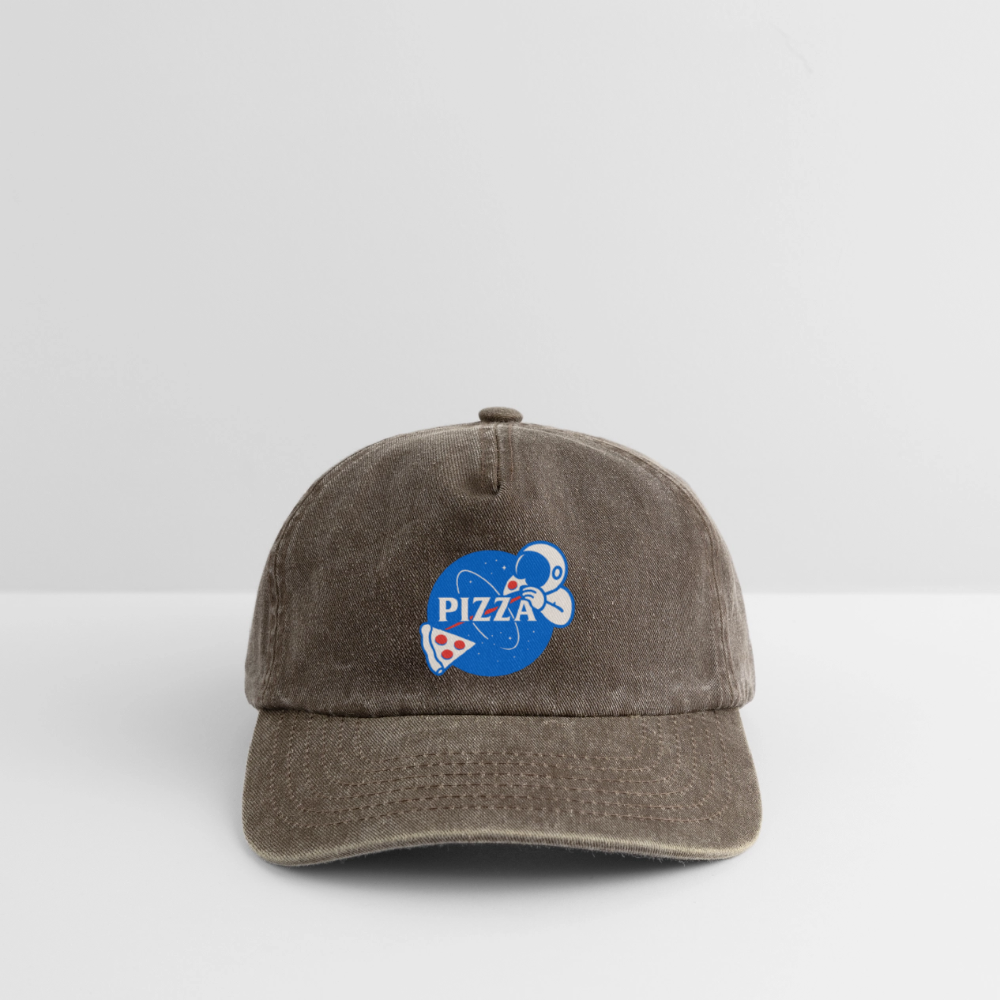NASA Pizza Fusion Cap – Vintage-Basecap mit Astronaut-Pizza-Print - Vintage Braun