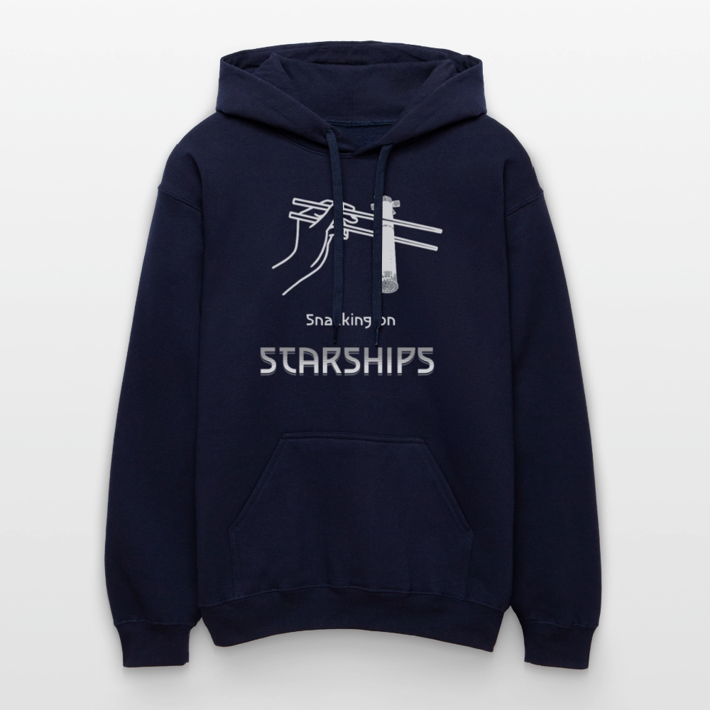 Premium SPace Hoodie mit futuristischem Print „Snacking on Starships“ | Midweight Unisex - Navy