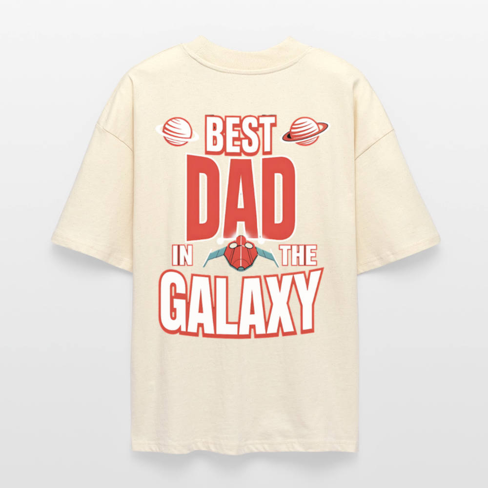Vatertags Oversized Shirt für Weltraum-Fans | Best Dad in the Galaxy - Weißgrau