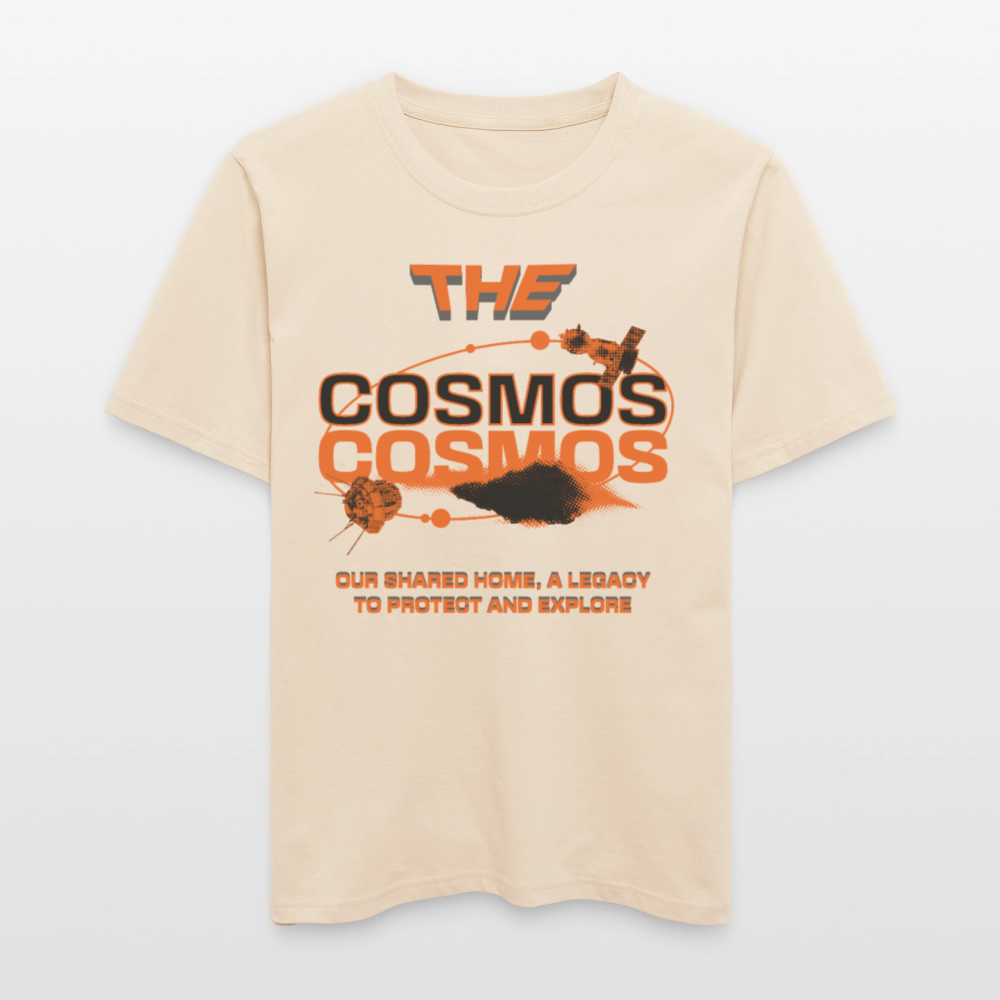 THE COSMOS | Eco‑Friendly Space Cotton Tee | Organic Relaxed Fit T‑Shirt Unisex - Weißgrau