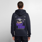 Warp Drive Unisex Premium Bio Zipper Hoodie – "Engage" Sci-Fi Raumschiff Fleece - Navy