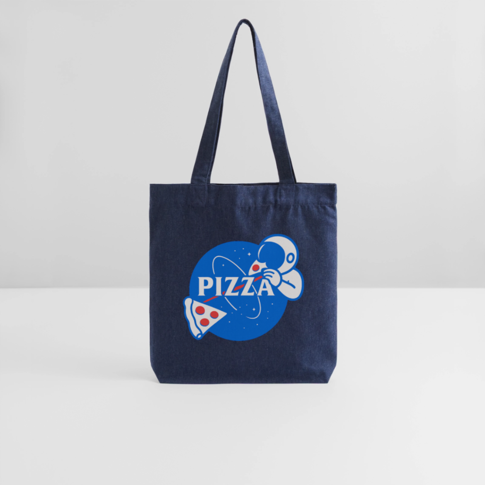 NASA Pizza Fusion Jutebeutel | Bio Stofftasche mit Astronaut-Pizza-Design - melange Blue