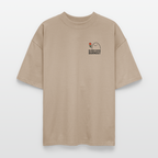 Premium Oversized Shirt „Blumen gegen Burnout“ | Nachhaltig, Bio-Baumwolle, Unisex - Steingrau