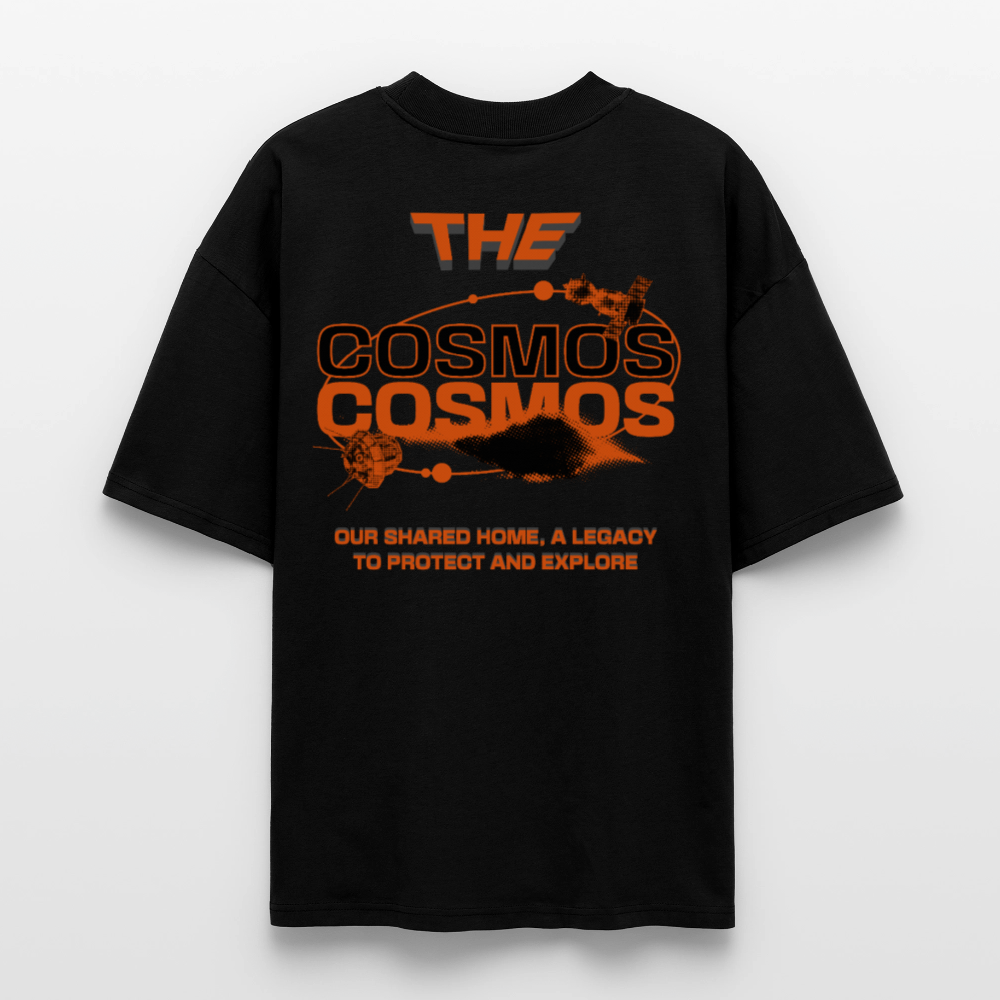 THE COSMOS | Sustainable Space Graphic Tee | Organic Oversized Shirt Unisex - Schwarz