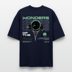 Wonders of the Universe Shirt – Oversized Bio-Shirt mit Retro Space Backprint (Unisex) - Navy