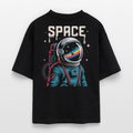 SPACE Astronaut Damen Shirt – Boxy Bio-T-Shirt mit Retro Galaxy Design (100 % Organic Cotton) - Schwarz