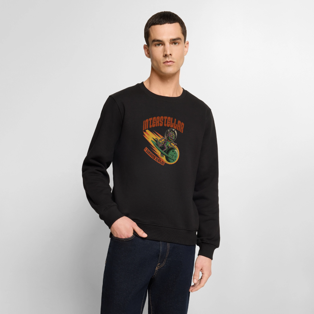Premium Bio Pullover "3I/ATLAS" – Retro Sci-Fi Alien Sweatshirt (Bio-Baumwolle & Recycelt) - Schwarz