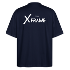 Premium Oversized Shirt | Team XFrame | Stylisches Unisex Shirt für Bodybuilding, Fitness & Training (Dunkler Stoff) - Navy
