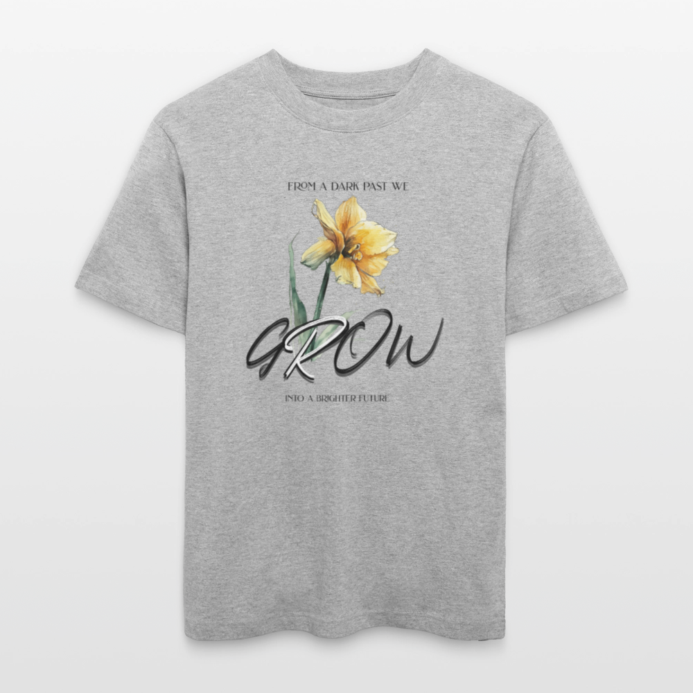 Relaxed Fit Bio T-Shirt mit „Grow“-Design | Unisex & nachhaltig bedruckt - Grau meliert