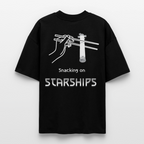Space Shirt „Snacking on Starships“ | Bio-Shirt mit Rückendruck im Oversized Fit | 100% Organic - Schwarz