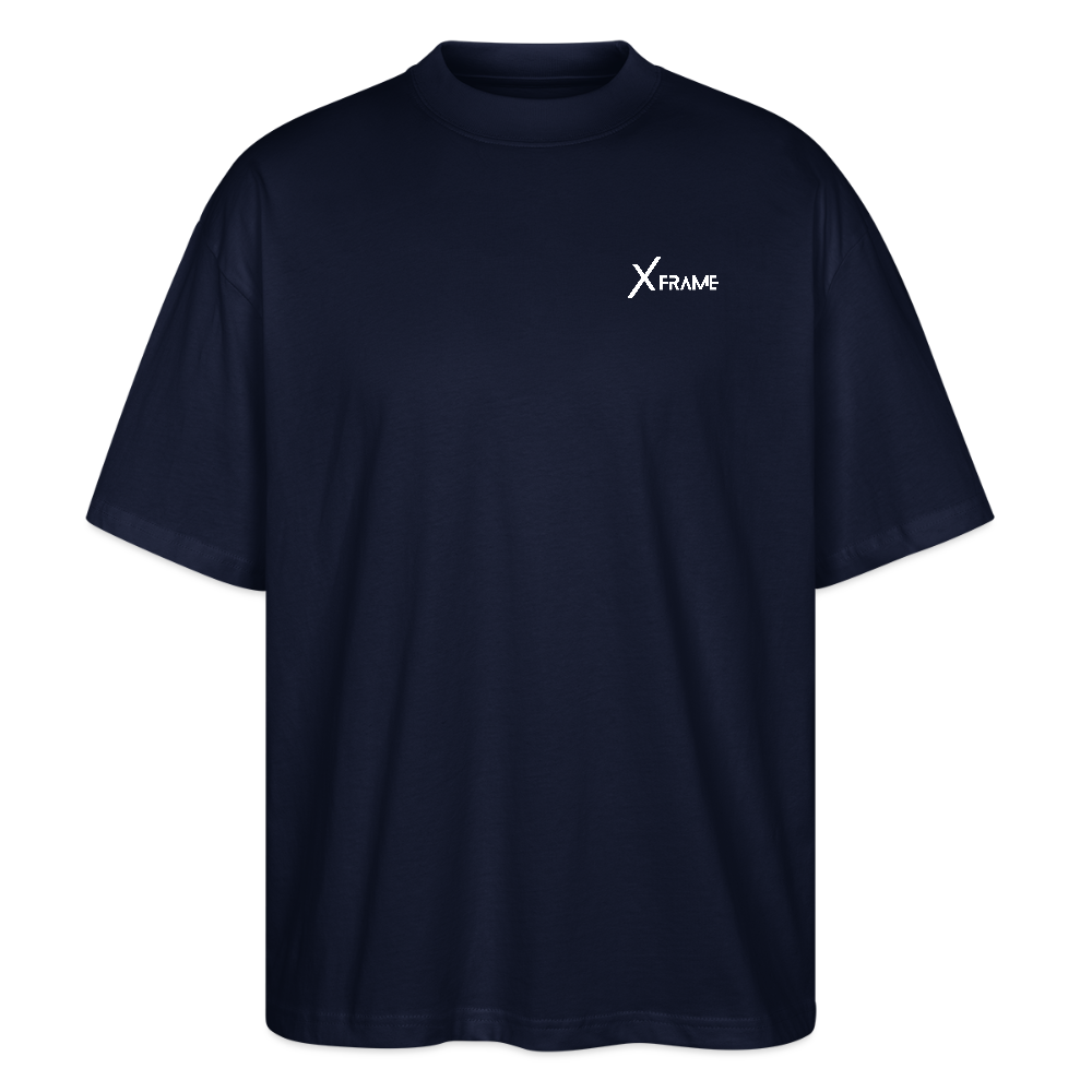 Premium Oversized Shirt | Team XFrame | Stylisches Unisex Shirt für Bodybuilding, Fitness & Training (Dunkler Stoff) - Navy