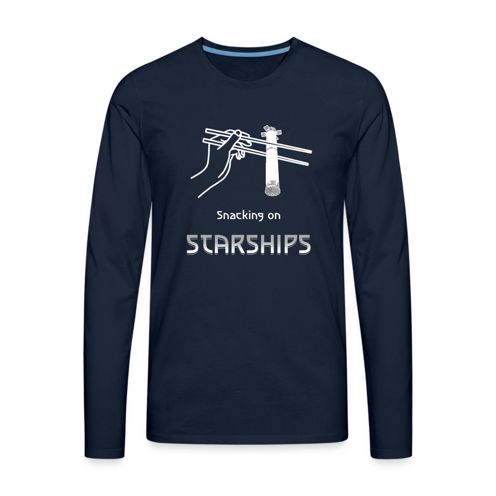 Snacking on Starships - Premium Long Sleeve - Navy