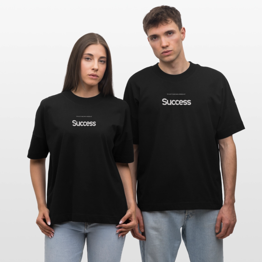Oversized T-Shirt Unisex Bio-Baumwolle - Shirt mit inspirierendem Zitat | Premium Organic Streetwear | Person of Value - Schwarz
