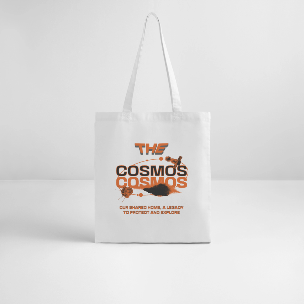 THE COSMOS Jutebeutel | Eco Tote Bag mit Space‑Design - Weiß