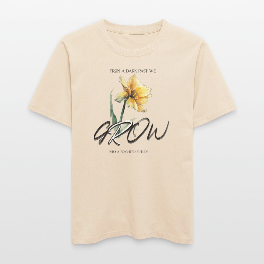 Relaxed Fit Bio T-Shirt mit „Grow“-Design | Unisex & nachhaltig bedruckt - Weißgrau