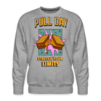 Lustiges Gym Sweatshirt "Pull Day – Stretch Your Limits" | Premium Sweatshirt | Fitness & Gym Streatwear - Grau meliert